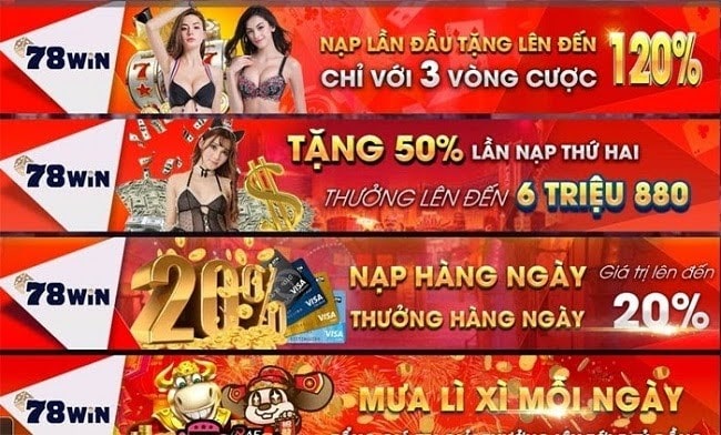 Nhà cái 78win khuyến mãi với nhiều ưu đãi lớn