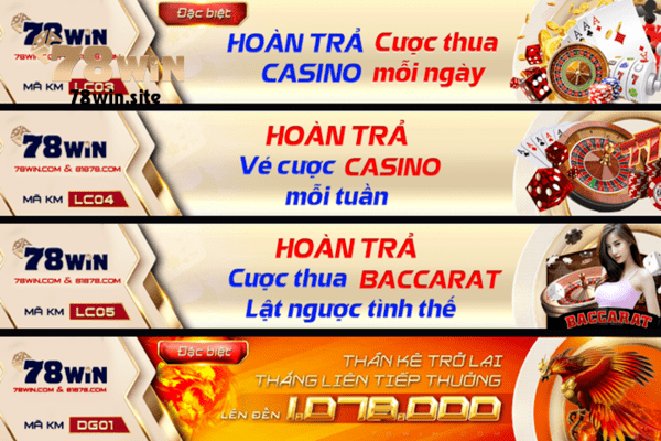 Nhà cái 78win đang có nhiều khuyến mãi cho người chơi baccarat