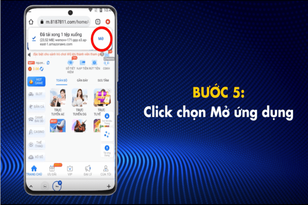 Click chọn mở ứng dụng