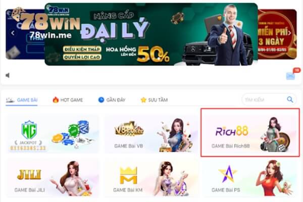 Bạn cần biết “sảnh game bài RICH88 78win là gì?”