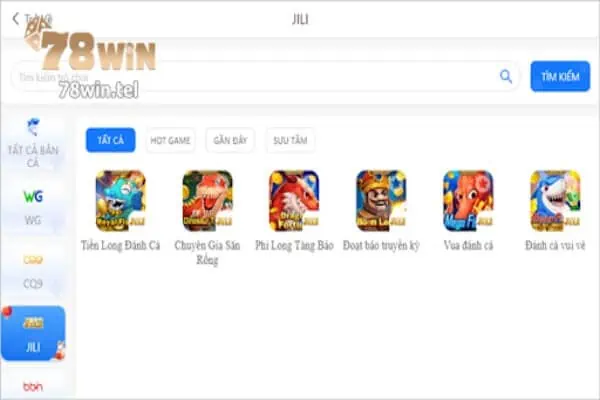 Tại sảnh bắn cá JTLI 78win, bạn có thể trải nghiệm nhiều game bắn cá