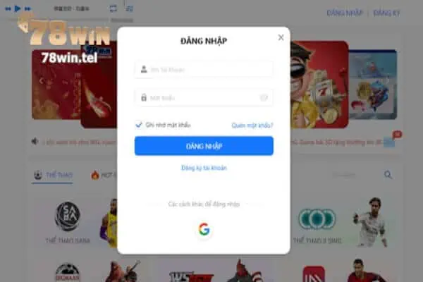 Để cược pro game, bạn cần đăng nhập vào tài khoản 78win
