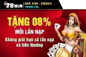 Tặng thưởng không giới hạn lên đến 0,8% mỗi lần nạp