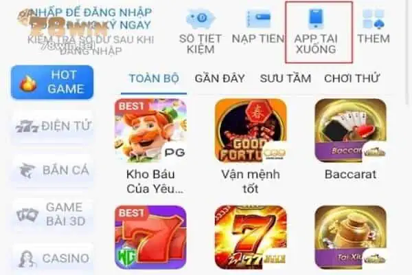 Bạn cần tìm phần "App tải xuống" hoặc "Tải app" trên hệ thống 78win