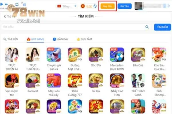 Thành viên muốn chơi game tài xỉu rút tiền mặt hãy tạo lệnh nạp tiền