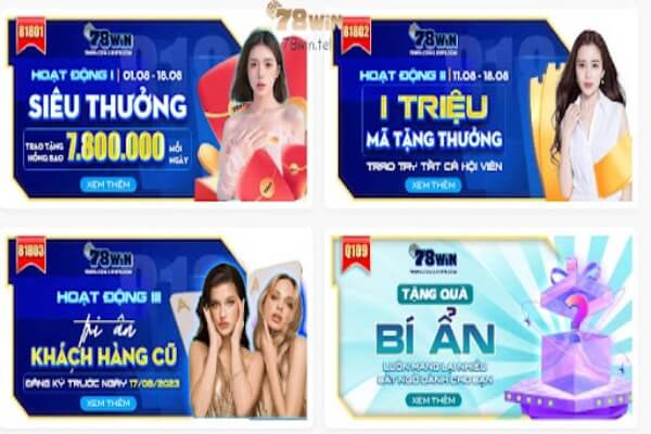 78win tặng siêu thưởng trao tặng hồng bao 7.800.000đ mỗi ngày vô cùng hấp dẫn