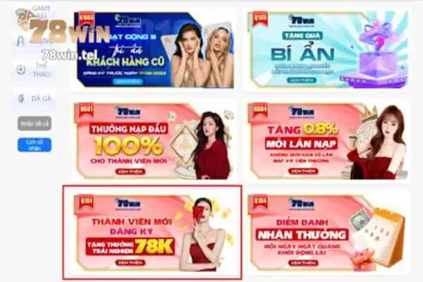 78win đang tặng 78k trải nghiệm cho thành viên mà không cần nạp