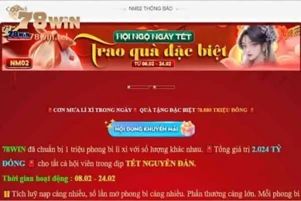 Bạn có thể dễ dàng lấy thưởng từ chương trình có mã khuyến mãi là NM02